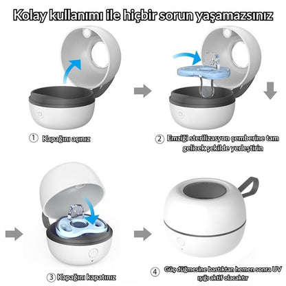 Kıkırdayan UV Taşınabilir Emzik Dezenfeksiyon Kutusu
